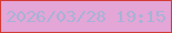 文字の大きさ：2、枠の色：d33b34、背景の色：e3a6d6、文字の色：a6b2d7 無料ブログパーツのブログ時計