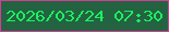 文字の大きさ：4、枠の色：d33e97、背景の色：246341、文字の色：1bf160 無料ブログパーツのブログ時計