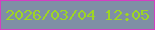 文字の大きさ：5、枠の色：d33fc2、背景の色：7f8fa5、文字の色：9ed524 無料ブログパーツのブログ時計