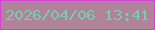 文字の大きさ：2、枠の色：d342d3、背景の色：b1839a、文字の色：78cdad 無料ブログパーツのブログ時計