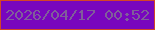 文字の大きさ：2、枠の色：d34527、背景の色：7806be、文字の色：805e9a 無料ブログパーツのブログ時計