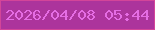 文字の大きさ：5、枠の色：d34599、背景の色：ac349c、文字の色：e56de4 無料ブログパーツのブログ時計