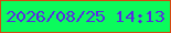文字の大きさ：4、枠の色：d34911、背景の色：0bfb5c、文字の色：572de2 無料ブログパーツのブログ時計