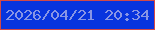 文字の大きさ：4、枠の色：d34947、背景の色：0834de、文字の色：8895e5 無料ブログパーツのブログ時計