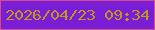 文字の大きさ：4、枠の色：d34a8e、背景の色：791ed4、文字の色：be9821 無料ブログパーツのブログ時計