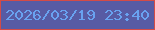 文字の大きさ：4、枠の色：d34b47、背景の色：575ba4、文字の色：69a2f0 無料ブログパーツのブログ時計
