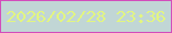 文字の大きさ：4、枠の色：d34dbc、背景の色：c1d6d5、文字の色：e2f581 無料ブログパーツのブログ時計