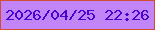 文字の大きさ：2、枠の色：d34e31、背景の色：c285f7、文字の色：4704d1 無料ブログパーツのブログ時計