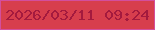 文字の大きさ：1、枠の色：d34e9d、背景の色：d73e4d、文字の色：a41a3e 無料ブログパーツのブログ時計