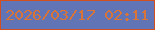 文字の大きさ：4、枠の色：d34f20、背景の色：6174b5、文字の色：d97438 無料ブログパーツのブログ時計