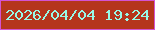 文字の大きさ：2、枠の色：d353d1、背景の色：b5351c、文字の色：98f9e6 無料ブログパーツのブログ時計