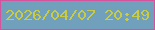文字の大きさ：1、枠の色：d3549c、背景の色：70a0bb、文字の色：c9cb44 無料ブログパーツのブログ時計