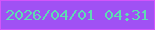 文字の大きさ：1、枠の色：d354fa、背景の色：a051f4、文字の色：5fdcb3 無料ブログパーツのブログ時計