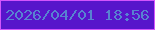 文字の大きさ：4、枠の色：d354fc、背景の色：5715cb、文字の色：5882d1 無料ブログパーツのブログ時計