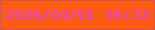 文字の大きさ：5、枠の色：d3554c、背景の色：fd5b10、文字の色：e441ea 無料ブログパーツのブログ時計