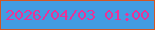 文字の大きさ：4、枠の色：d35623、背景の色：429ce1、文字の色：e93398 無料ブログパーツのブログ時計