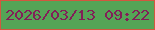 文字の大きさ：2、枠の色：d3573f、背景の色：55a456、文字の色：821f58 無料ブログパーツのブログ時計