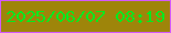 文字の大きさ：3、枠の色：d359fe、背景の色：9e850a、文字の色：03ea1d 無料ブログパーツのブログ時計
