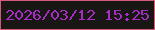 文字の大きさ：3、枠の色：d35a7b、背景の色：181713、文字の色：a72cc3 無料ブログパーツのブログ時計