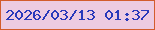 文字の大きさ：3、枠の色：d35c2d、背景の色：edcbe2、文字の色：2939ba 無料ブログパーツのブログ時計
