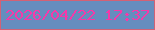 文字の大きさ：5、枠の色：d36175、背景の色：668dbe、文字の色：f639a9 無料ブログパーツのブログ時計