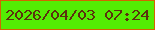 文字の大きさ：2、枠の色：d36400、背景の色：53ec03、文字の色：5b320e 無料ブログパーツのブログ時計