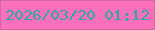 文字の大きさ：1、枠の色：d365a5、背景の色：fb70ba、文字の色：2fa6a3 無料ブログパーツのブログ時計