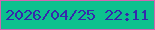 文字の大きさ：1、枠の色：d365b1、背景の色：0dc18e、文字の色：3627ac 無料ブログパーツのブログ時計