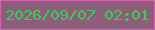 文字の大きさ：2、枠の色：d365b5、背景の色：8d5e79、文字の色：3ace56 無料ブログパーツのブログ時計