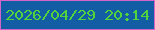 文字の大きさ：4、枠の色：d365c9、背景の色：135da5、文字の色：50d33c 無料ブログパーツのブログ時計