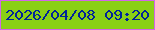 文字の大きさ：3、枠の色：d365e9、背景の色：8ad015、文字の色：002499 無料ブログパーツのブログ時計