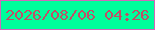 文字の大きさ：5、枠の色：d367ba、背景の色：00fe9b、文字の色：c04f67 無料ブログパーツのブログ時計