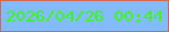 文字の大きさ：3、枠の色：d3694b、背景の色：83bbff、文字の色：3afb08 無料ブログパーツのブログ時計