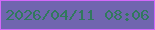 文字の大きさ：4、枠の色：d369f9、背景の色：7065af、文字の色：31795d 無料ブログパーツのブログ時計