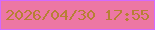 文字の大きさ：1、枠の色：d369fe、背景の色：ed77a4、文字の色：b77f34 無料ブログパーツのブログ時計