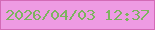 文字の大きさ：5、枠の色：d36ab6、背景の色：ee9be3、文字の色：7db35f 無料ブログパーツのブログ時計