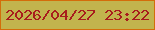 文字の大きさ：3、枠の色：d36d0a、背景の色：c2b44d、文字の色：a81d1d 無料ブログパーツのブログ時計