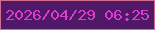 文字の大きさ：3、枠の色：d36d90、背景の色：4f1968、文字の色：dc3dd0 無料ブログパーツのブログ時計