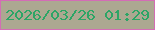 文字の大きさ：5、枠の色：d36db5、背景の色：aca891、文字の色：2ca566 無料ブログパーツのブログ時計