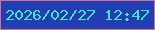 文字の大きさ：3、枠の色：d36e94、背景の色：203fb3、文字の色：4be2cd 無料ブログパーツのブログ時計