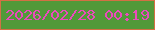 文字の大きさ：1、枠の色：d37044、背景の色：529939、文字の色：eb4abd 無料ブログパーツのブログ時計