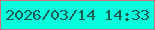 文字の大きさ：5、枠の色：d3707e、背景の色：05fddc、文字の色：1b5e54 無料ブログパーツのブログ時計
