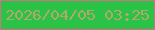 文字の大きさ：5、枠の色：d37084、背景の色：2ac247、文字の色：b2a968 無料ブログパーツのブログ時計