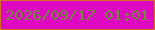文字の大きさ：2、枠の色：d37120、背景の色：de08c0、文字の色：75873f 無料ブログパーツのブログ時計