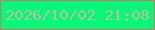 文字の大きさ：2、枠の色：d3726a、背景の色：02f877、文字の色：c2bba1 無料ブログパーツのブログ時計