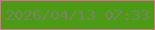 文字の大きさ：3、枠の色：d37395、背景の色：4c9b14、文字の色：7b8165 無料ブログパーツのブログ時計