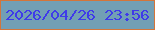 文字の大きさ：2、枠の色：d3753b、背景の色：729fb5、文字の色：3f3ae9 無料ブログパーツのブログ時計