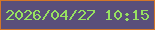 文字の大きさ：3、枠の色：d37629、背景の色：5a4f7a、文字の色：97e161 無料ブログパーツのブログ時計