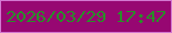 文字の大きさ：2、枠の色：d378d1、背景の色：970772、文字の色：298e28 無料ブログパーツのブログ時計