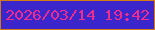 文字の大きさ：3、枠の色：d37a13、背景の色：3b26cc、文字の色：ed2c8e 無料ブログパーツのブログ時計
